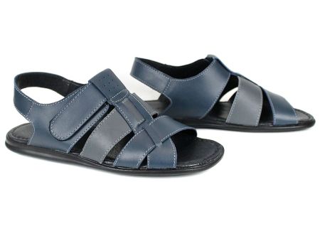 Sandale bărbătești Mare Blu din piele – albastru și gri