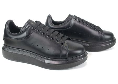 Pantofi sport bărbătești Nero Dentro din piele naturală neagră cu talpă cusută