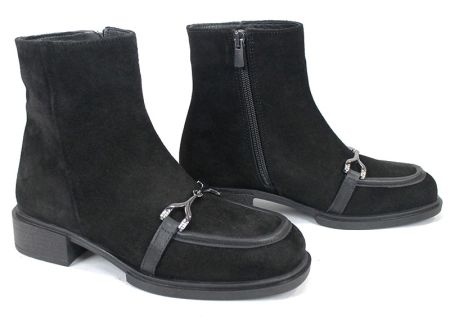 Ghete Eleganza din velur negru pentru dame