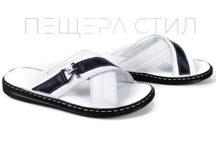 castello fine papuci bărbați piele albă bleumarin