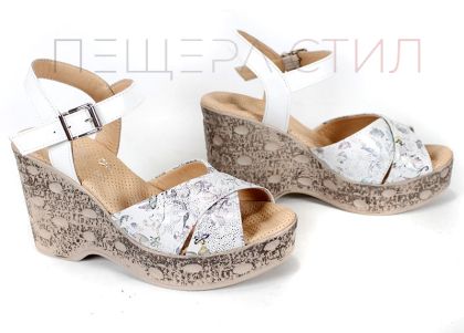 Sandale Flora Rise piele imprimeu floral