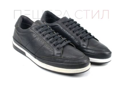 Pantofi sport bărbați cu șireturi în negru - Model Franz.