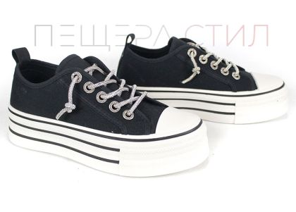 Bella Vista Negru – sneakers damă cu platformă înaltă și stil modern urban