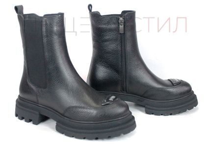 Sombra – Ghete Chelsea damă din piele naturală, negre