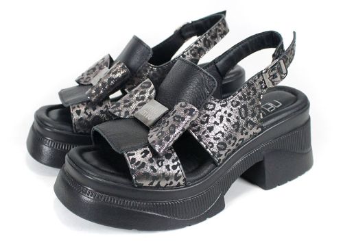 Pantofi casual dama din piele naturala cu imprimeu floral - model Luna