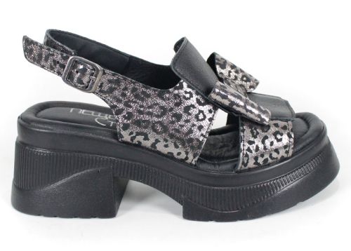 Pantofi casual dama din piele naturala cu imprimeu floral - model Luna