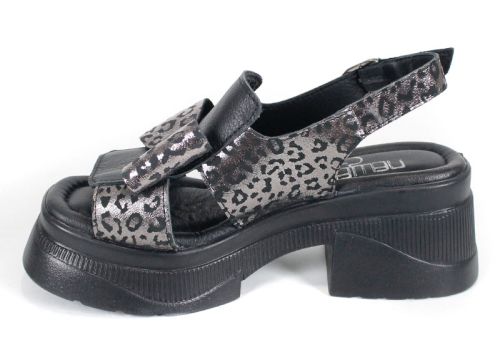 Pantofi casual dama din piele naturala cu imprimeu floral - model Luna