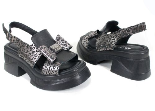 Pantofi casual dama din piele naturala cu imprimeu floral - model Luna