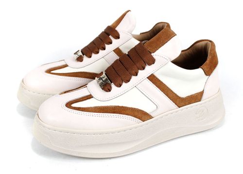 Adidasi dama din piele naturala negru si platina cu perforare - model Ebony Trail