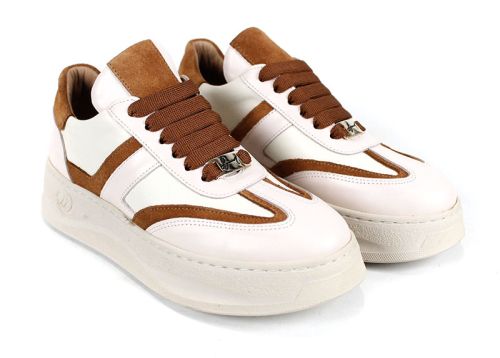 Adidasi dama din piele naturala negru si platina cu perforare - model Ebony Trail