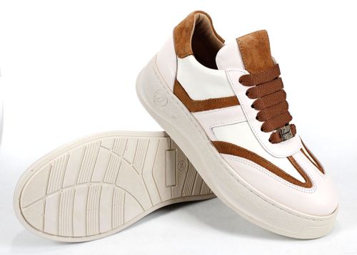 Adidasi dama din piele naturala negru si platina cu perforare - model Ebony Trail