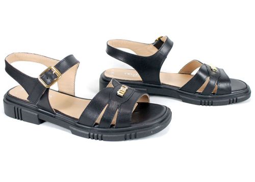 Dalia Viva – Sandale de damă din piele naturală neagră, cu design elegant și talpă confortabilă