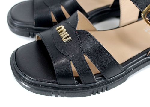 Dalia Viva – Sandale de damă din piele naturală neagră, cu design elegant și talpă confortabilă