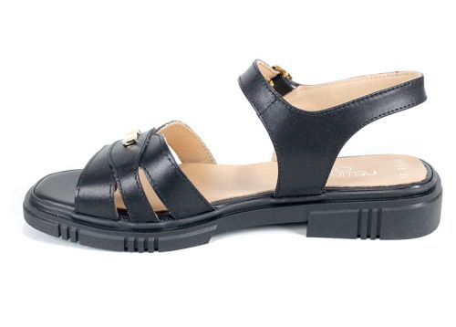 Dalia Viva – Sandale de damă din piele naturală neagră, cu design elegant și talpă confortabilă
