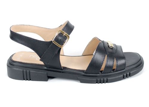 Dalia Viva – Sandale de damă din piele naturală neagră, cu design elegant și talpă confortabilă