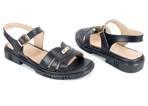 Dalia Viva – Sandale de damă din piele naturală neagră, cu design elegant și talpă confortabilă