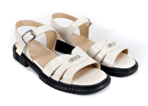 Dalia Viva – Sandale de damă bej din piele naturală, cu talpă joasă confortabilă