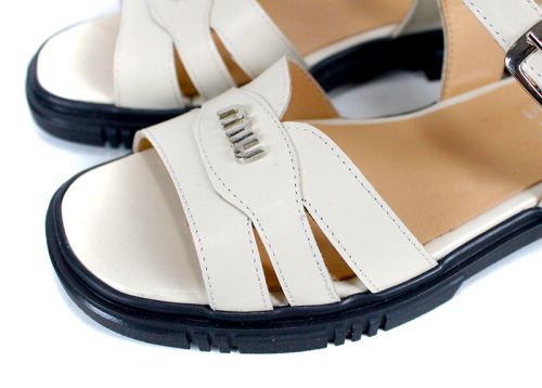 Dalia Viva – Sandale de damă bej din piele naturală, cu talpă joasă confortabilă