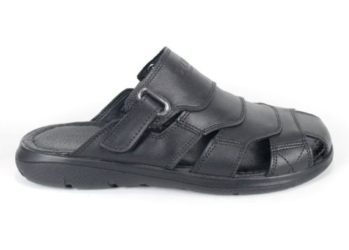 Sandale barbatesti din piele naturala de culoare neagra - model Vladi