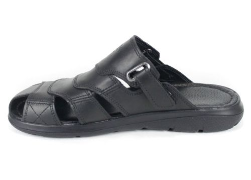 Sandale barbatesti din piele naturala de culoare neagra - model Vladi