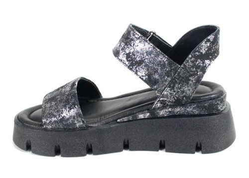 sandale damă Carolina piele naturală argintiu platformă