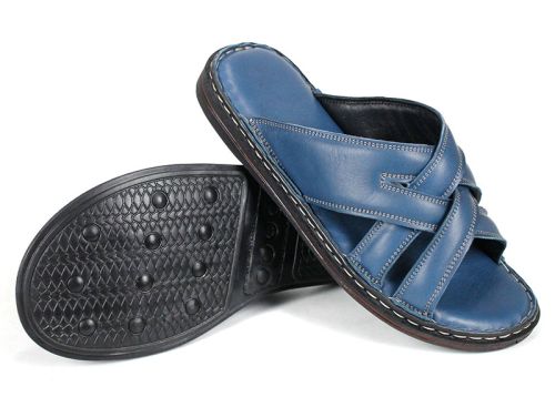 miro vento papuci barbati piele naturala denim