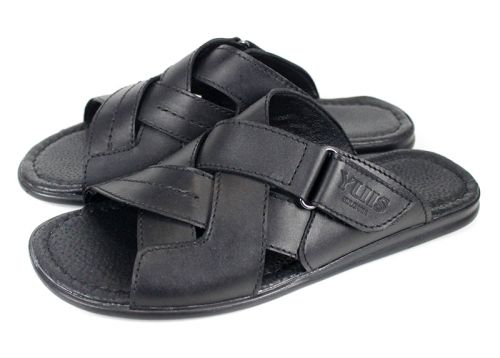 Papuci bărbătești Nero Flexo din piele naturală, culoare neagră