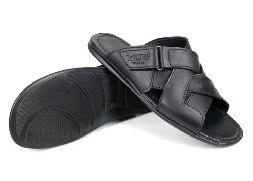 Papuci bărbătești Nero Flexo din piele naturală, culoare neagră