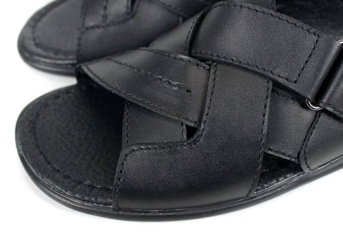 Papuci bărbătești Nero Flexo din piele naturală, culoare neagră