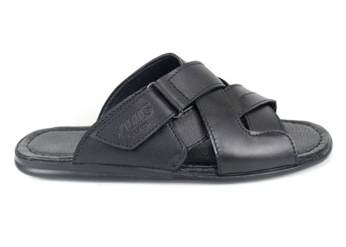 Papuci bărbătești Nero Flexo din piele naturală, culoare neagră