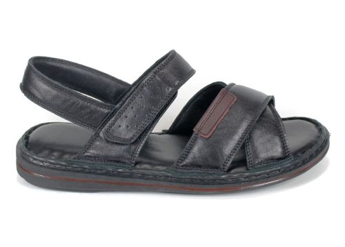 sandale bărbătești din piele naturală Notte Classico culoare neagră