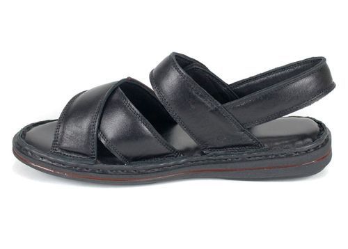 sandale bărbătești din piele naturală Notte Classico culoare neagră