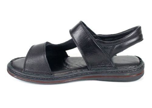 Sandale barbatesti din piele naturala de culoare neagra - model Vladi