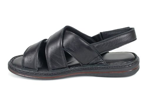 Sandale bărbătești Notte Vario din piele naturală, negre