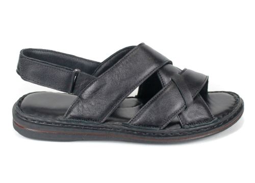 Sandale bărbătești Notte Vario din piele naturală, negre