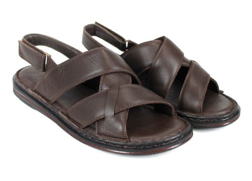 Sandale bărbătești Notte Vario din piele naturală maro închis