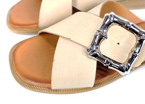 Papuci de damă din piele naturală Forma Nuova – bej