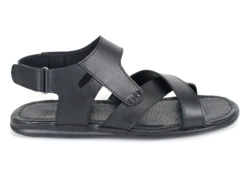 Sandale bărbătești din piele naturală de culoare neagră Nero Classico