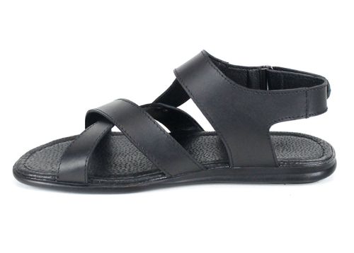 Sandale bărbătești din piele naturală de culoare neagră Nero Classico