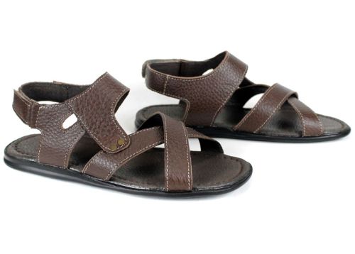 Sandale barbatesti din piele naturala de culoare neagra - model Vladi