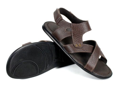 Sandale barbatesti din piele naturala de culoare neagra - model Vladi