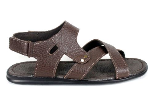 Sandale barbatesti din piele naturala de culoare neagra - model Vladi