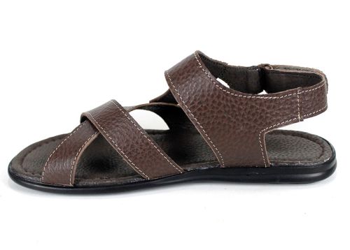 Sandale barbatesti din piele naturala de culoare neagra - model Vladi