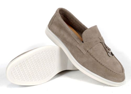 Mystica – mocasini damă din velur natural bej nisipiu