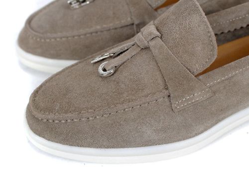 Mystica – mocasini damă din velur natural bej nisipiu