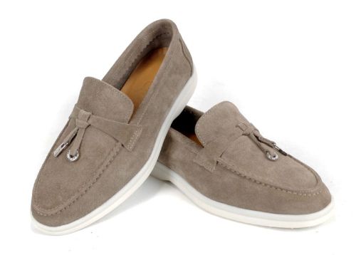 Mystica – mocasini damă din velur natural bej nisipiu