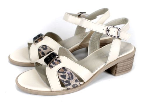 sandale elegante Savana Chic din piele naturală cu detaliu leopard