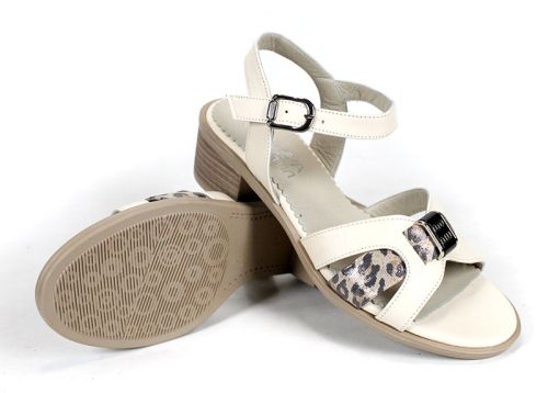 sandale elegante Savana Chic din piele naturală cu detaliu leopard