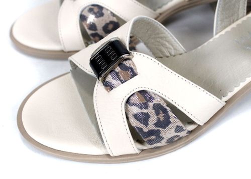 sandale elegante Savana Chic din piele naturală cu detaliu leopard