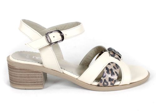 sandale elegante Savana Chic din piele naturală cu detaliu leopard